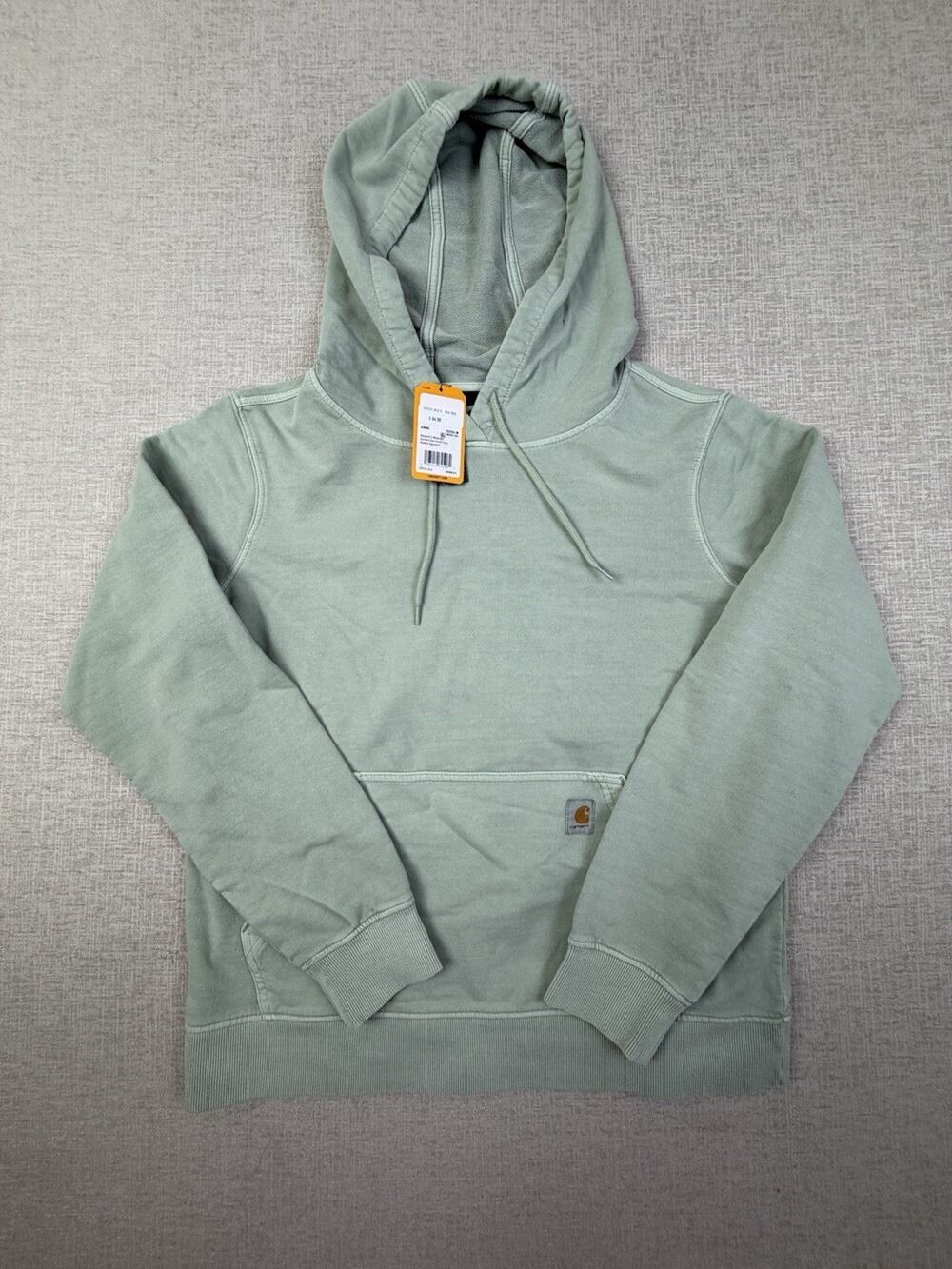 NWT Carhartt TS7231-W Women’s Small Green Garment Dyed French Terry Hoodie